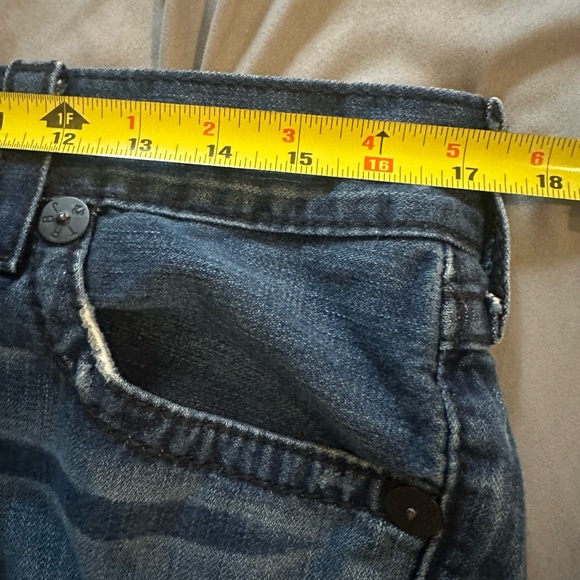 True Religion Ricky Big T Jeans VTG Black Stitch RARE Size 32 USA Flap Pocket - Picture 12 of 12